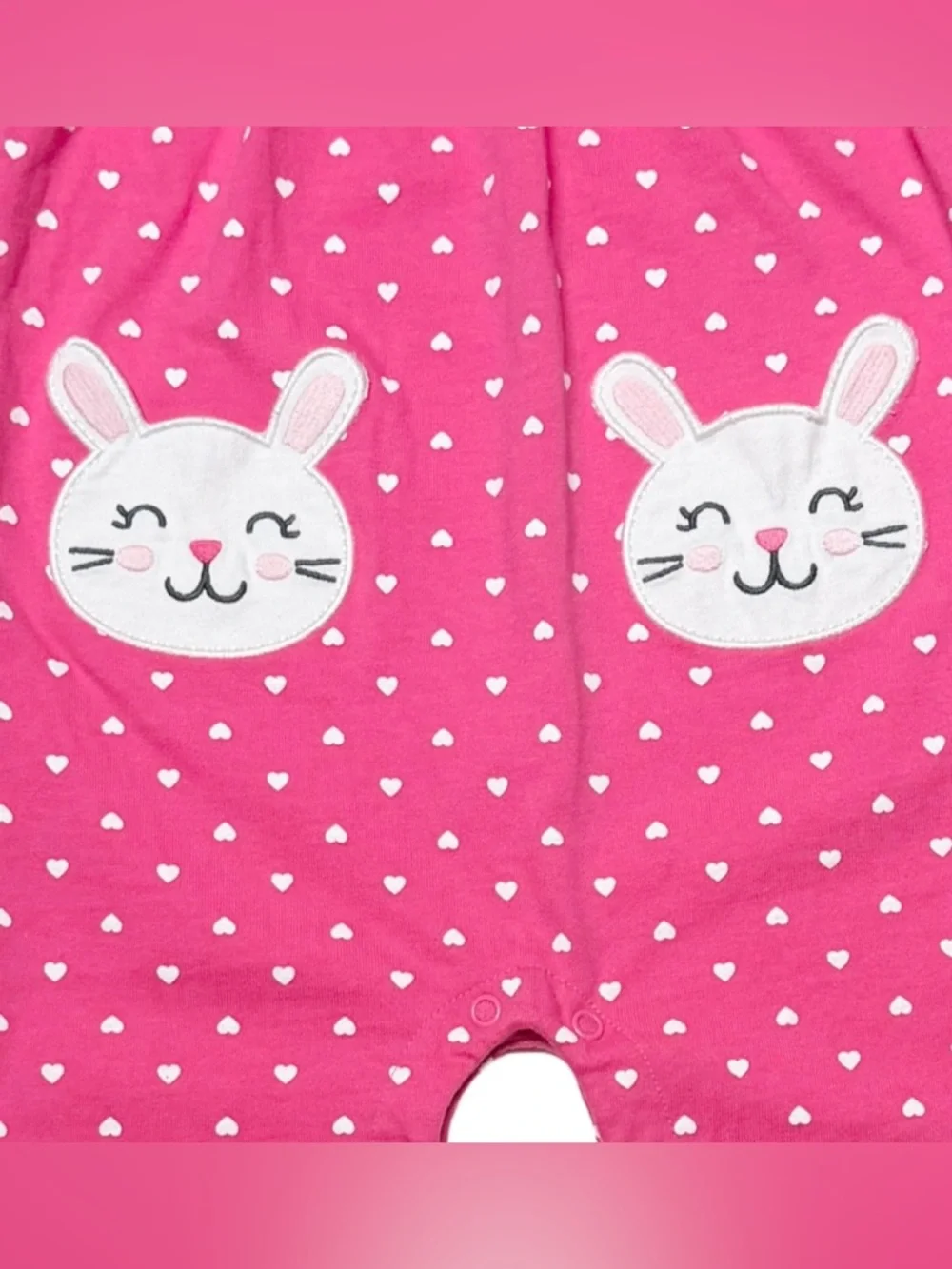 Carter’s Pink Heart Bunny Romper 24M